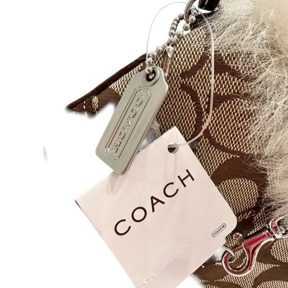 Coach Vintage Signature Suede & Shearling Wristlet Y2K Rare $148 NWT - Picture 3 of 11